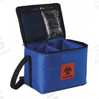 Medical Transfer Tote: 10 3/4 in Overall Lg, 7 3/4 in Overall Wd, 8 1/2 in Overall Ht, Nylon, Blue (MPN 640). Key specifications — Material: Nylon; Includes: U-Tek Refrigerant; Product Type: Transport Bag; Brand: THERMOSAFE.