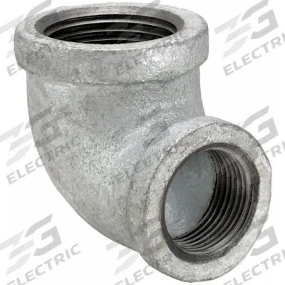 APPROVED VENDOR Metal Pipe Elbow: 90° Elbow, 1 in x 3/4 in, Malleable Iron (MPN 5P809) - Medium-Pressure Threaded Pipe Fittings