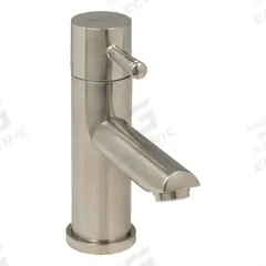 AMERICAN STANDARD Straight Spout Bathroom Faucet: Serin, Cast Brass, Brushed Nickel Finish, Straight (MPN 2064101.295). Key specifications — Includes: Adjustable Hot Limit Safety Stop; Speed Connect(R) Drain Reduces Amount of Parts, Installs Quicker & Needs No Adjustments After Install; Flexible Supply Hoses; Brand: AMERICAN STANDARD; Series: Serin.