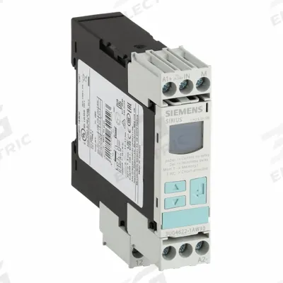 Siemens Digital Monitoring Relay: DIN-Rail Mounted, 15 A Current Rating, 24 to 240V AC/DC - DIN-Rail Mounted Relays