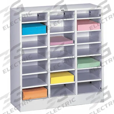 TENNSCO Literature Sorter: Light Gray, 21 Compartments, 18 in Overall Dp - Literature Sorters