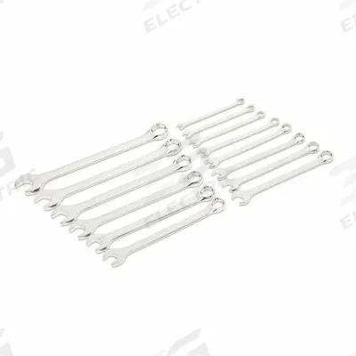 GEARWRENCH Combination Wrench Set: Alloy Steel, Full Polish Chrome, 14 Tools - Metric 6-Point Combination Wrench Sets