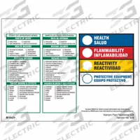 BRADY Right-To-Know Label: 8 in Ht, 6 in Wd, Paper, Adhesive, 6 in x 8 in, 100 PK (MPN 828LS). Key specifications — Material: Paper.