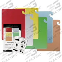 SAN JAMAR Cutting Board Set: 24 in Overall Lg, 18 in Overall Wd, Blue/Brown/Green/Red/White/Yellow (MPN CB1824KCGR). Key specifications — Color: Red; Brand: SAN JAMAR; Material: Co-Polymer; NSF Certified: Yes.