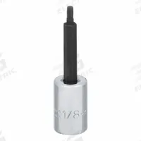 PROTO Socket Bit: 3/8 in Drive Size, Hex Tip, 1/8 in Tip Size, 2 23/32 in Overall Lg, Fixed Insert (MPN J49901/8). Key specifications — attr1204765: Fixed Insert; attr1204767: PROTO.