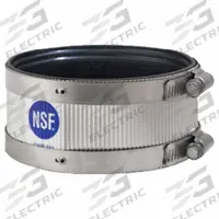 IDEAL CLAMPS Flexible Pipe Straight: Neoprene, For 5 in Pipe, Iron, 3 in Overall Lg (MPN 6221070). Key specifications — attr1286800: Above Ground; attr1281541: Iron; attr1253455: IDEAL CLAMPS; attr1253479: Stainless Steel; attr1253489: Stainless Steel; attr1253488: Neoprene.