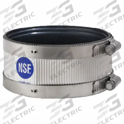 IDEAL CLAMPS Flexible Pipe Straight: Neoprene, For 5 in Pipe, Iron - Shielded Flexible Transition Couplings