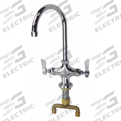 DOMINION COMMERCIAL FAUCETS Gooseneck Bar Faucet: Single-Post, Deck, Brass, 2 gpm Flow Rate - Single-Post Bar Sink Faucets