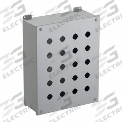 HAMMOND Push Button Enclosure: 22mm, 20 Holes, Carbon Steel, NEMA 12/13 (MPN 1437MV). Key specifications — Brand: HAMMOND; Environments & Applications: Oil-Tight and Dust-Tight.