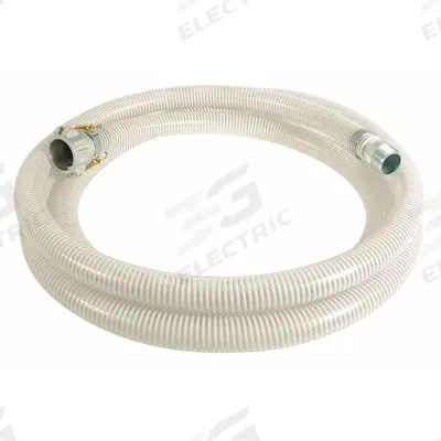 APPROVED VENDOR Water Suction and Discharge Hose: 1 1/4 in Hose Inside Dia., 90 psi, Clear/White - PVC Water Suction & Discharge Hose Assemblies with Synthetic Braid & PVC Helix Reinforcement