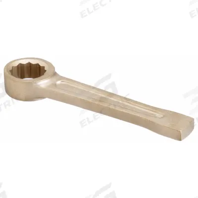 AMPCO Striking Wrench: Aluminum/Bronze, Natural, 27 mm Head Size, 7 in Overall Lg - Metric, Straight Handle, Nonsparking, 12-Point Striking Box End Wrenches