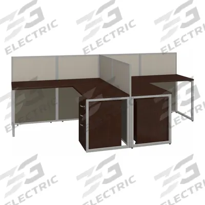 BUSH BUSINESS FURNITURE Modular Cubicle Workstation: 45 in Overall Ht, 119 in Overall Wd - Office Cubicles with Privacy Panels