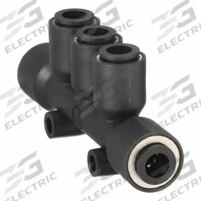 LEGRIS Push-Fit Tee Fitting: 8 mm OD x 6 mm OD x 8 mm OD Size, Tube x Tube x Push-to-Connect - Nylon & Nickel-Plated Brass Tube Fittings