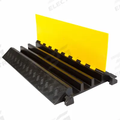 GUARDIAN FLOOR PROTECTION Cable Protector: 3 Channels, Hinged, 2 1/2 in Max Cable Dia - 3-Channel Hinged-Cover Cable Ramps