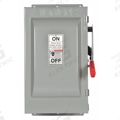 Siemens Safety Switch: Fusible, 60 A, Three Phase, 240V AC, Galvanized Steel - Fusible Safety Switches