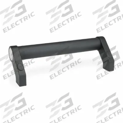 JW WINCO Pull Handle: Unthreaded Holes, Aluminum, Black - Load-Rated Angled-Leg Tubular Pull Handles