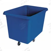RUBBERMAID COMMERCIAL PRODUCTS Cube Truck: 16 cu ft, 500 lb, 43 3/4 in L x 31 in W x 37 in H, Blue (MPN FG461600DBLUE). Key specifications — Manufacturer Part Number: FG461600DBLUE; Brand: RUBBERMAID COMMERCIAL PRODUCTS; Caster/Wheel Configuration: (2) Rigid; Color: Blue.