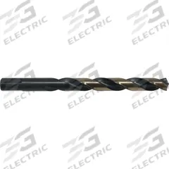 CLE-LINE Jobber Length Drill Bit: #40, 135° Split Point, Black & Gold HSS, 3-Flats Shank (MPN C18093). Key specifications — attr1225567: 0.0980.