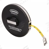 KESON Long Tape Measure: Manual, ST10018, SAE, 100 ft, 1/8 in, Stainless Steel, Inch, Steel, Manual. Key specifications — attr939846: ST10018; attr939849: Steel; attr939859: Nonmagnetic Single Hook; attr939850: Single-Sided; attr939855: 1/8 in; attr944023: Hook End; attr940484: KESON; attr985224: Stainless Steel.