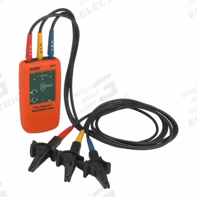 EXTECH Phase Sequence and Motor Rotation Tester: 2 Hz to 400 Hz, 40 V to 600 V - Phasing & Motor Rotation Meters