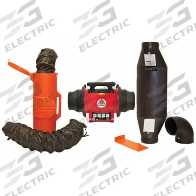 AIR SYSTEMS INTERNATIONAL Confined Space Fan Kit: 115 V AC, 8 in_10 in Duct Dia - Explosionproof Axial Fans & Blowers