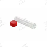 APPROVED VENDOR 10 mL Transport Vials with Caps: Transport, Polypropylene, 10 mL, Red, Non-Sterile (MPN 2403010R60E1). Key specifications — Neck Size: 17 mm; Self-Standing: Self-Standing; Closure Color: Red; Brand: APPROVED VENDOR; Vial Type: Transport; Body Color: Natural; Includes Closure: Yes; Bottom Shape: Round.