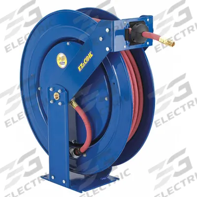 COXREELS Spring Return Hose Reel: 100 ft (3/8 in I.D.), 3/8 in MNPT, 300 psi Max Op Pressure - Truck-Mount Controlled-Retraction Air or Water Spring-Return Hose Reels
