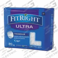 MEDLINE Incontinence Underwear: Regular, Sensisoft Fabric, White, 34 Max Pant Size, 20 PK (MPN FIT23505A). Key specifications — Color: White; Absorption Level: Regular; Brand: MEDLINE; Features: Super Absorbent; Material: Sensisoft Fabric.