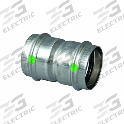 VIEGA PROPRESS Crimp Coupling Fitting: 1 1/4 in CTS x 1 1/4 in CTS Size, Straight - Potable Water Stainless Steel Press Tube Fittings
