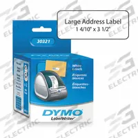 DYMO Printer Label: 1 3/8 in Label Wd, 3 1/2 in Label Ht, White, 1 in Core Dia., 260 Labels per Roll (MPN 30321). Key specifications — Brand: DYMO; Label Color: White.