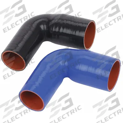 FLEXTECH Elbow Reducer: 2 in_2 1/4 in Hose Inside Dia., 12 in Hose Lg, Blue, Silicone - Silicone SAE J20 90° Reducing Elbow Heater Hoses
