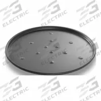 CHICAGO METALLIC Pizza Pan: 10 in Overall Dia, Anodized Aluminum, Perforated, 14 ga Gauge, Uncoated (MPN 49108). Key specifications — Brand: CHICAGO METALLIC; Product Type: Pizza Pan; Material: Anodized Aluminum; Perforated: Perforated; NSF Certified: No; Coating: Uncoated.
