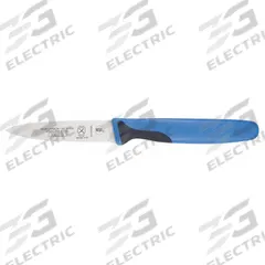 MERCER CUTLERY Paring Knife: Sharp Edge, 3 in Overall Lg, Steel Blade, Blue Handle, Stamped, Blue (MPN M23930BL). Key specifications — Sub-brand: Millennia Colors; Brand: MERCER CUTLERY; Blade Material: Steel; Blade Type: Sharp Edge; Forged/Stamped: Stamped; Handle Color: Blue; Handle Material: Santoprene/Polypropylene; Knife Type: Paring Knife.
