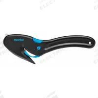 MARTOR Hook-Style Safety Cutter: 8 1/4 in Overall Lg, Straight Handle, Plain, Steel, Black/Blue (MPN 121001.02). Key specifications — attr307620: Black/Blue; attr307617: Straight; attr307618: Plain; attr307619: Steel; attr307627: Includes Tape Splitter; attr324885: MARTOR.