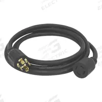 GENERAC Manual Transfer Switch Power Cord: Transfer Switch Cord, 50 ft Cord Lg, 125/250V AC, L14-30P (MPN 6329). Key specifications — Rated Voltage: 125/250V AC; Use with Inlet Box: 2NV64; Use with Transfer Switch: 3GY43; 3GY45; Wire Size: 10 AWG; Brand: GENERAC.