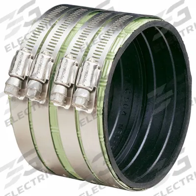 IDEAL CLAMPS Flexible Pipe Straight: Neoprene, For 8 in Pipe, Iron - Shielded Flexible Transition Couplings