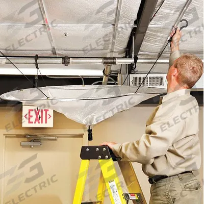 PIG Leak Diverter Tarp Kit: Straps Leak Diverter Mounting, Polyester/PVC, Clear - Under the Ceiling Leak Diverters