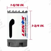 LENOX Hole Saw: 1 5/16 in Saw Dia., 3/5 Teeth per Inch, 1 1/2 in Max. Cutting Dp, 5/8-18 Thread Size (MPN 3002121L). Key specifications — attr1098070: 3/5; attr1098087: LENOX; attr1098073: 5/8-18.