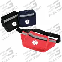 MEDSOURCE Fanny Pack: 14 in L x 7 in W x 5 in D, Polyester, Red, 11-20 in/21-30 in, 0-10 in/30+ in (MPN MS-33309). Key specifications — Color: Red; Closure Type: Zipper; Brand: MEDSOURCE.