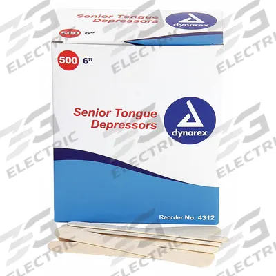 FIRST AID ONLY Tongue Depressors: Non-Sterile, Wood, 6 in Lg, 5/8 in Wd