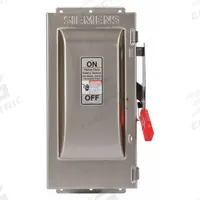 SIEMENS Safety Switch: Fusible, 30 A, Three Phase, 240V AC, 304 Stainless Steel, Indoor/Outdoor (MPN HF321S). Key specifications — Brand: SIEMENS.