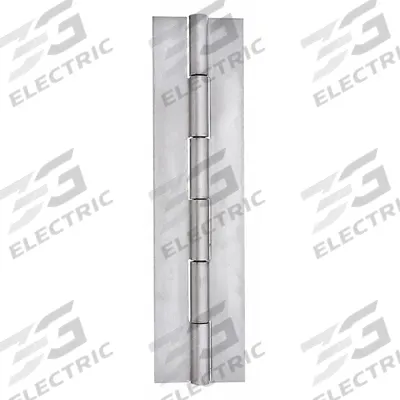 MARLBORO Piano Hinge: Stainless Steel, 12 in Leaf Ht - Full Surface-Mount Piano Hinges
