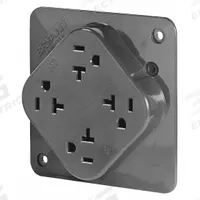BRYANT Receptacle: Quad, 5-20, Gray, 125V AC, 20 A, 2 Pole / 3 Wire (MPN 21254GY)