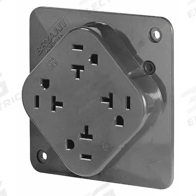 BRYANT Receptacle: Quad, 5-20, Gray, 125V AC, 20 A, 2 Pole / 3 Wire (MPN 21254GY) - General Purpose Receptacles