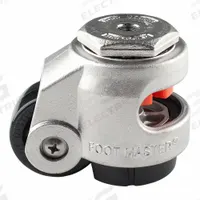 FOOT MASTER Leveling Caster: 50 mm Wheel Dia, 1,213 lb Load Rtg., Nylon Wheel, Stainless Steel Frame (MPN SGDN-60-S-NYN). Key specifications — attr1111504: FOOT MASTER; attr1111527: 1,213 lb; attr1111552: Handle/Spanner.