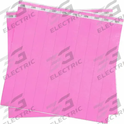 ID Wristband: No Legend, 10 in Overall Lg, 1 in Overall Wd, Tyvek, Pink - Security Wristbands