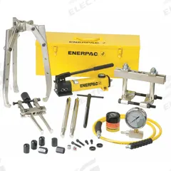 ENERPAC Hydraulic Puller Set: 30 ton Capacity with Attachments, 36 ton Cylinder Nominal Capacity (MPN BHP3751G). Key specifications — attr98874: ENERPAC; attr96739: HC7206 Hose; attr1177737: Hand Pump.
