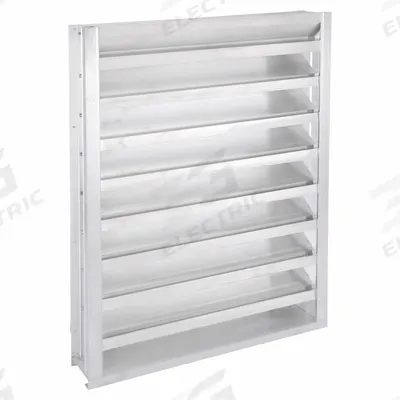 Dayton 36"H 24"W Drnbl Extrd Alu Intake Louver: Hat Channel, Recess Mount, 35 1/2 in H - Drainable Stationary-Blade Louvers