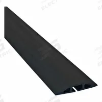 Cable protector: 1 Channels, 3 1/4 in Overall Wd, 9/16 in Overall Ht, 5 ft Lg, Rubber, Black (MPN D-2-LP-5-BK). Key specifications — Color: Black; Brand: ELECTRIDUCT.