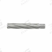 HOLEMAKER TECHNOLOGY Annular Cutter: 5/8 in Cutter Dia, 4 in Max Cutting Dp, Bright, Carbide (MPN 109040-0020). Key specifications — attr253884: No; attr253885: Bright; attr253886: Carbide; attr253887: Weldon Flat; attr253888: Fractional Inch; attr277149: HOLEMAKER TECHNOLOGY.
